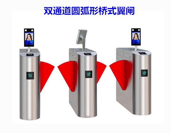 双通道圆弧形桥式翼闸